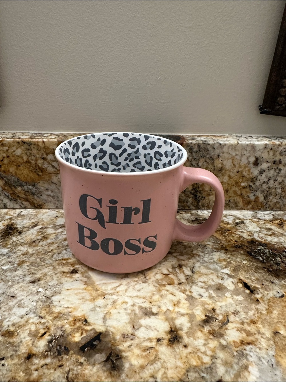 Pink "Girl Boss" Leopard-Print Interior Mug